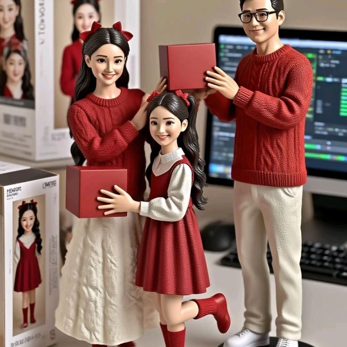 Personalised Birthday Figurine - Custom Family & Couple Keepsake in Gift Box