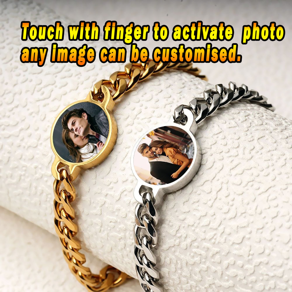 Personalised Photo Bracelet - Temperature Reveal Cuban Link
