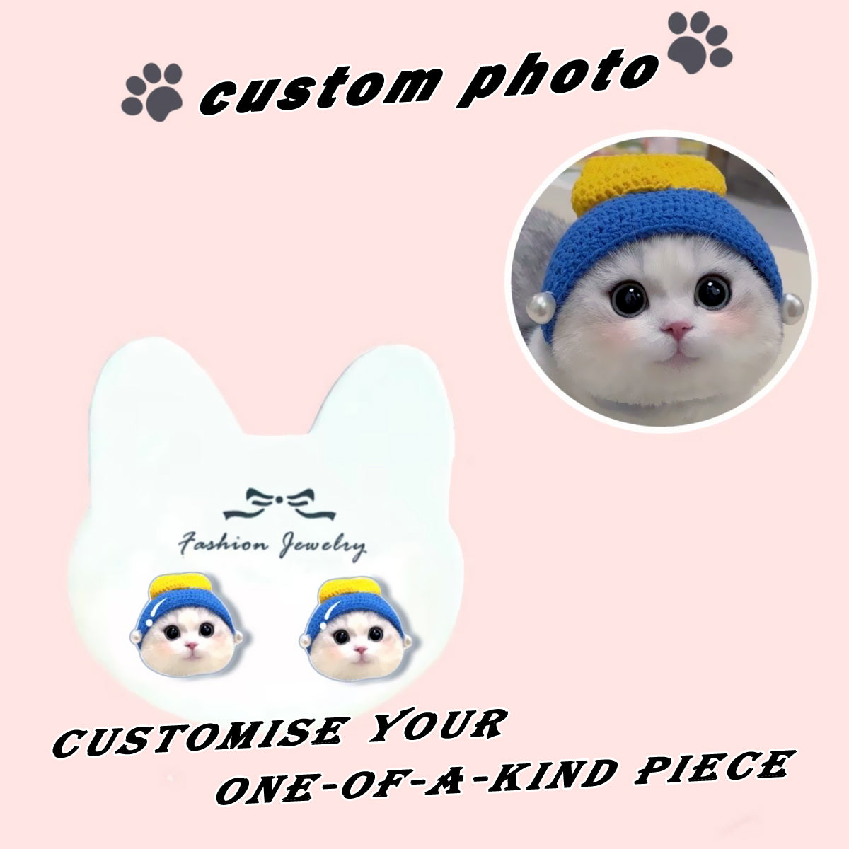 Custom Photo Earrings - 2 Pairs  Custom Ring Personalised Earrings