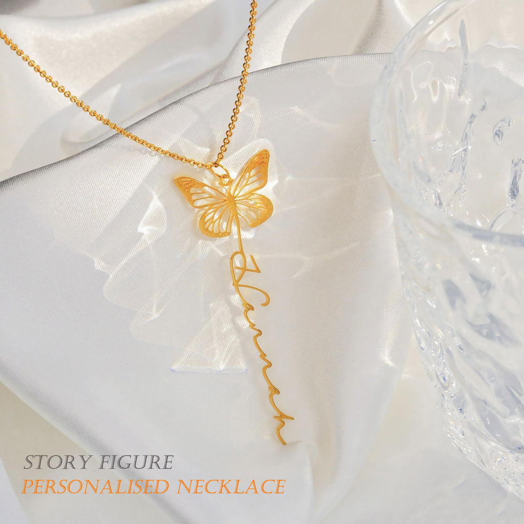 Butterfly Signature Name Necklace Make it one of a kind Personalised engraving