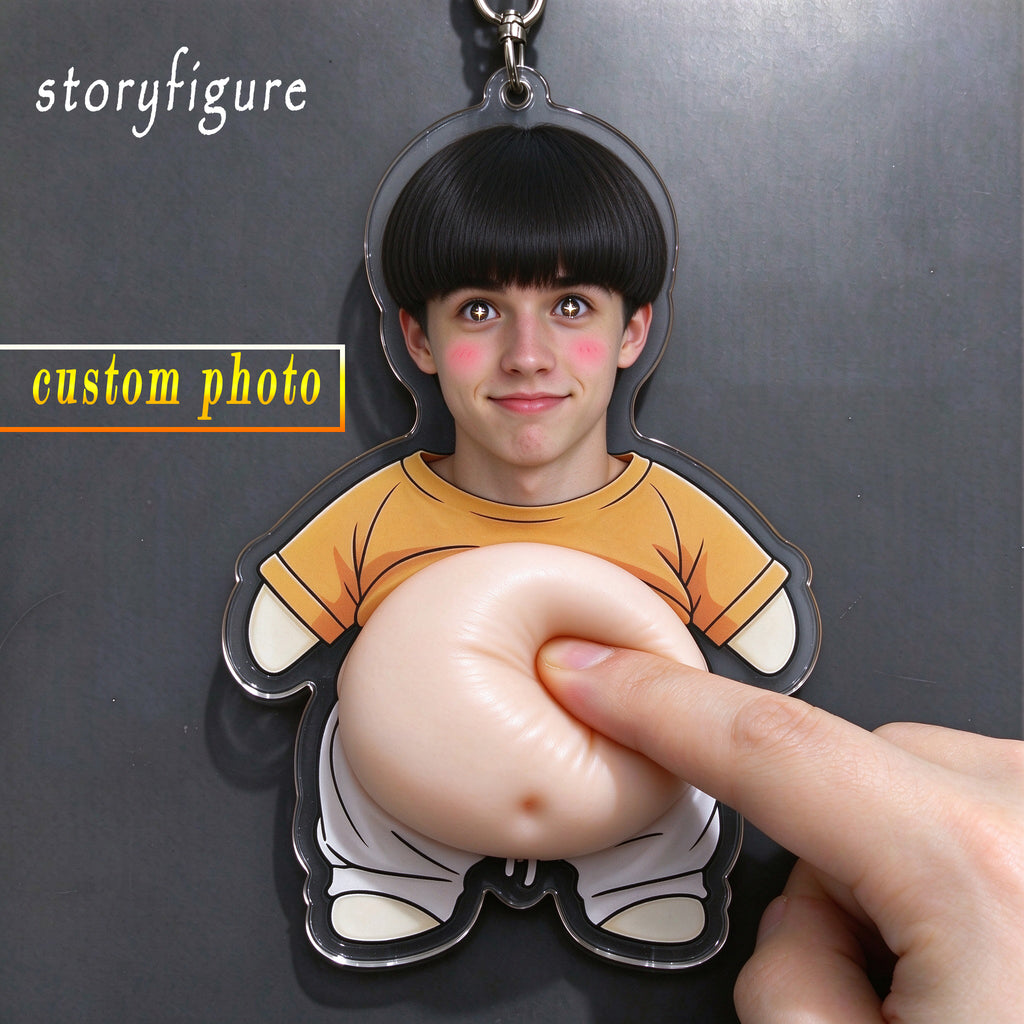 Personalised Photo Keychain - Custom Chibi Doll Keyring & Magnet, 3-Pack Fridge Magnet