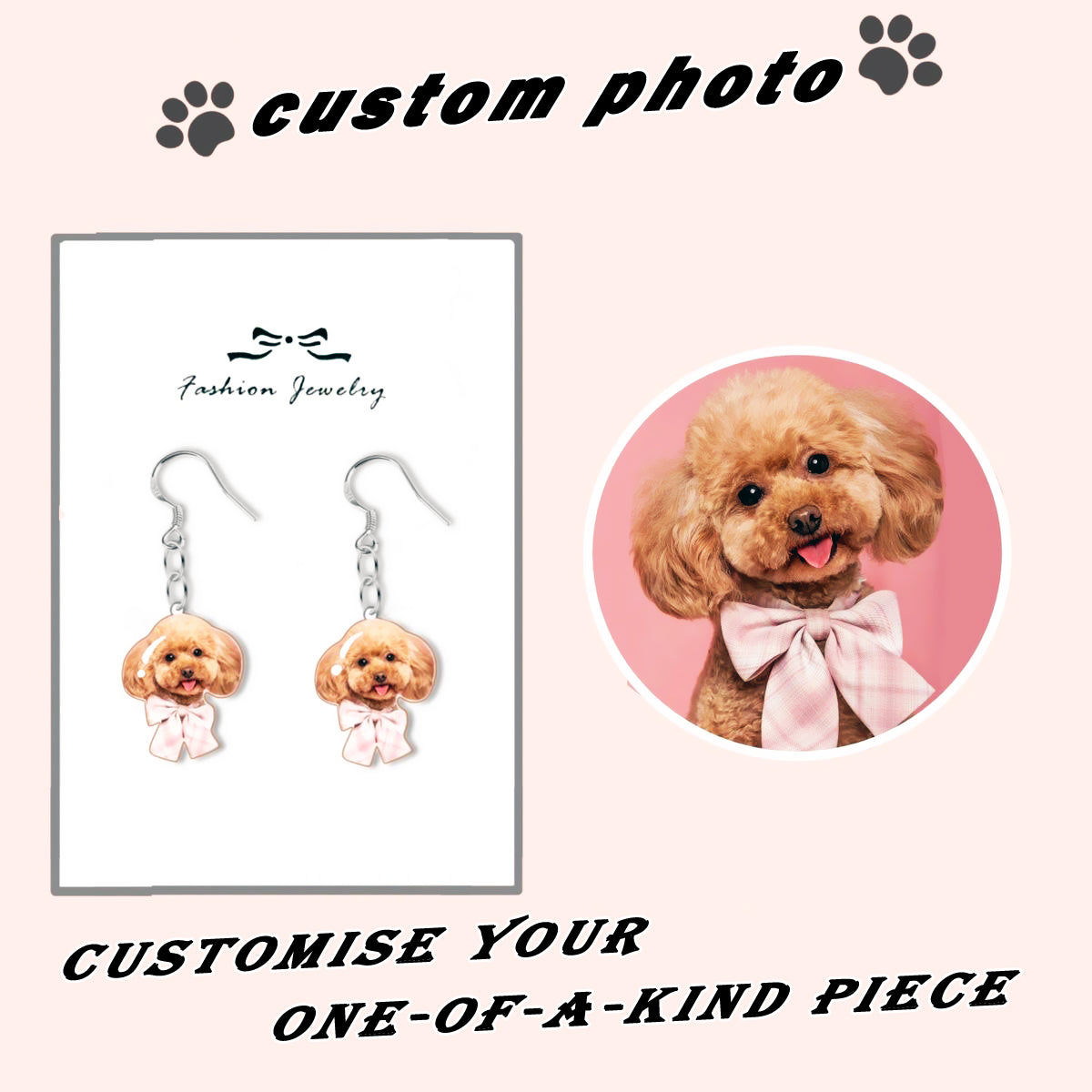 Custom Photo Earrings - 2 Pairs  Custom Ring Personalised Earrings