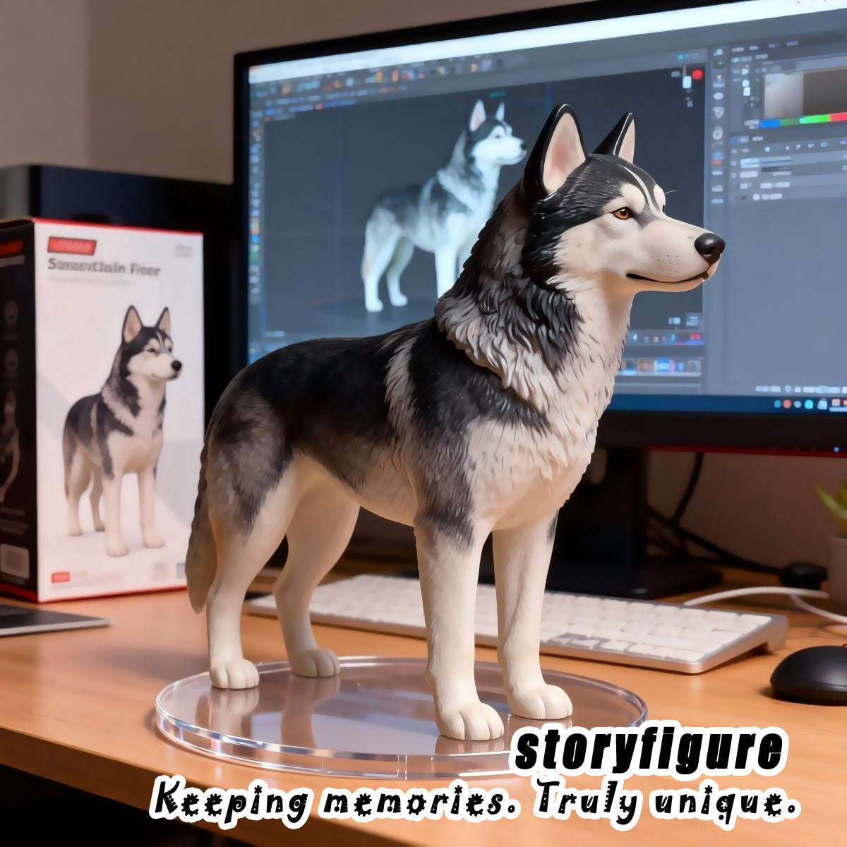 Custom Colour Figurine - People & Pets Keepsake Figurine Personalised Pet Keepsake Figurine