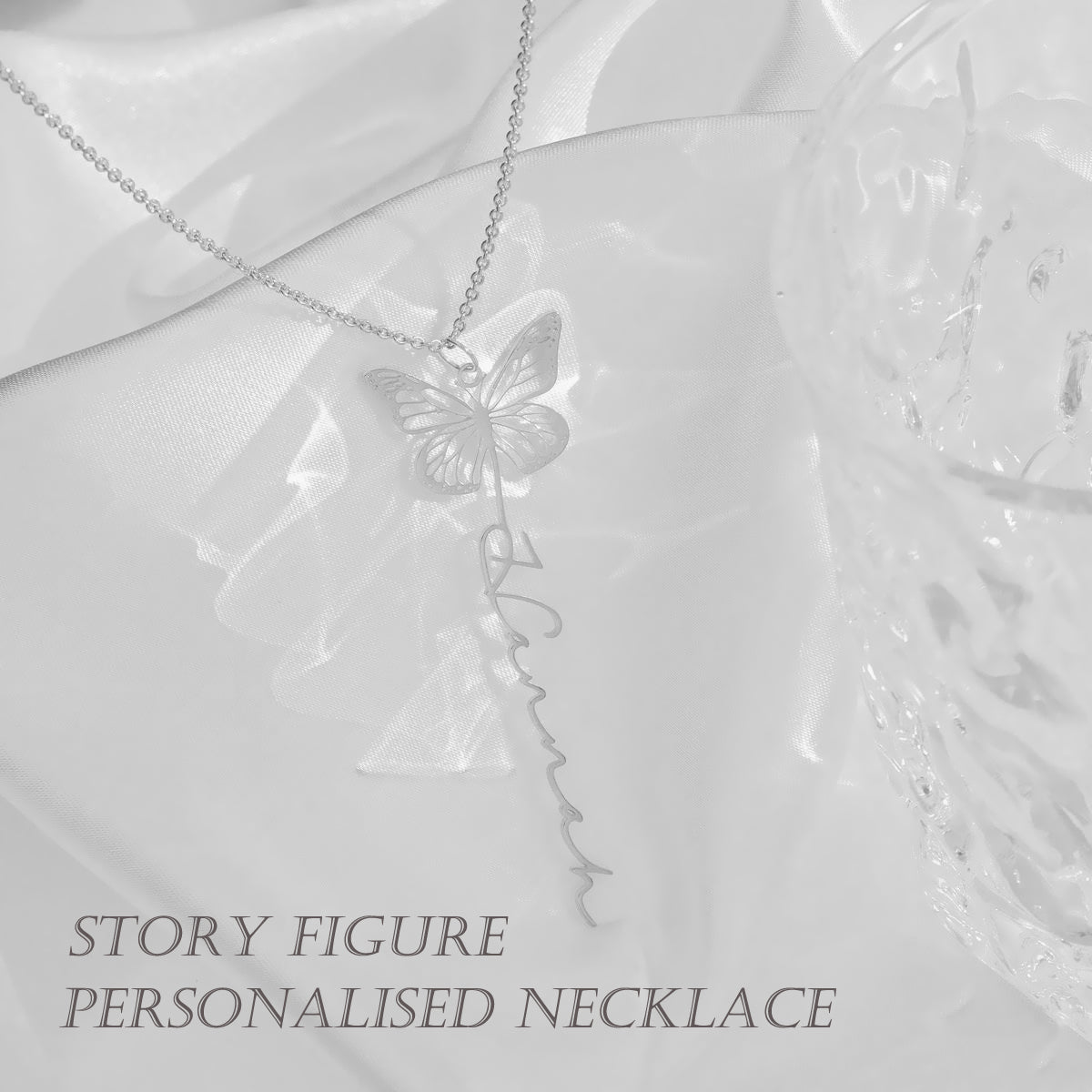 Butterfly Signature Name Necklace Make it one of a kind Personalised engraving