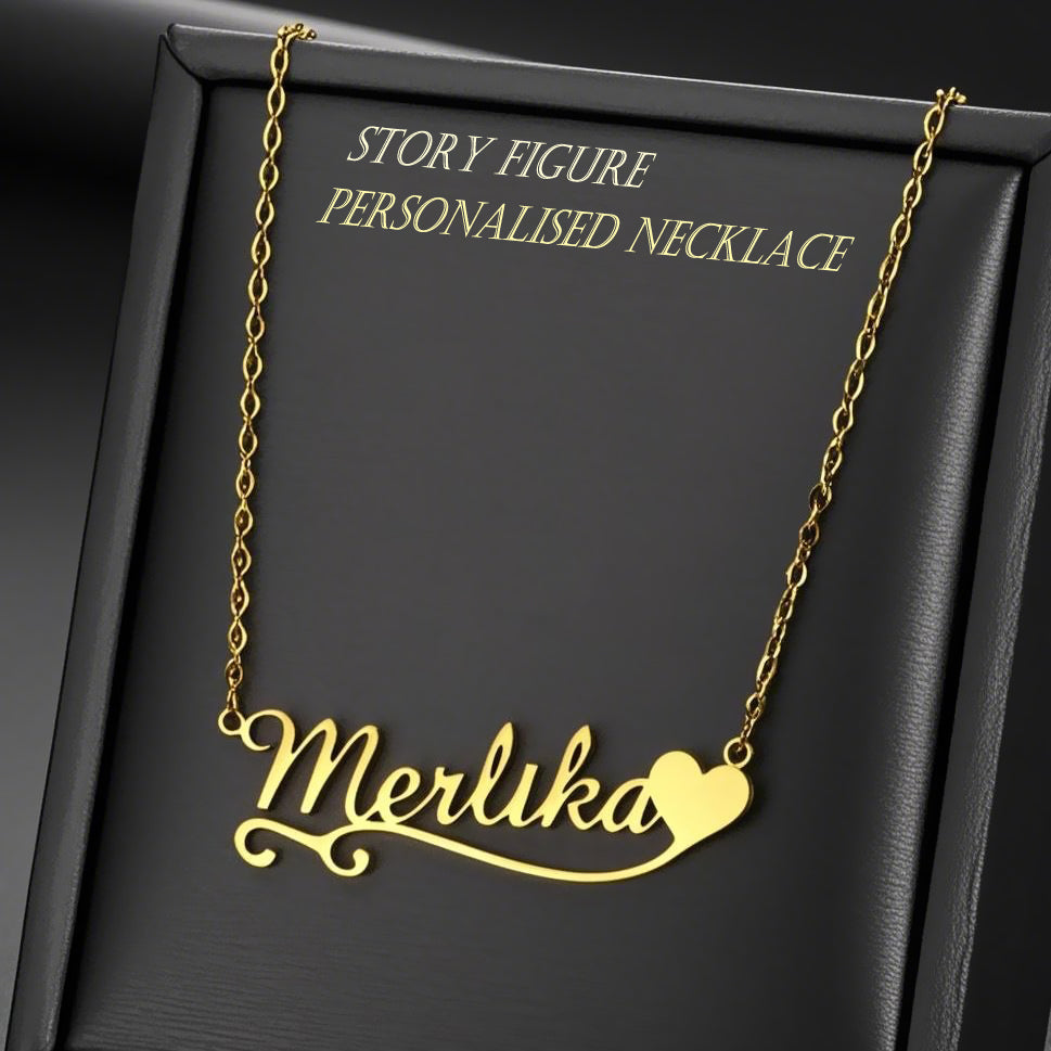 Double Heart Name Necklace Personalised engraving Personalised Necklace