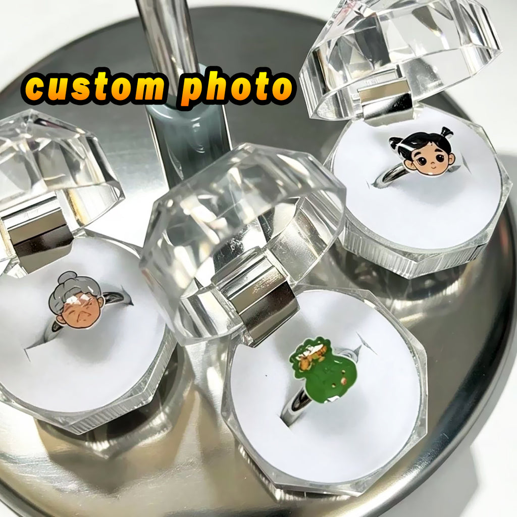 Custom Photo Earrings - 2 Pairs  Custom Ring Personalised Earrings