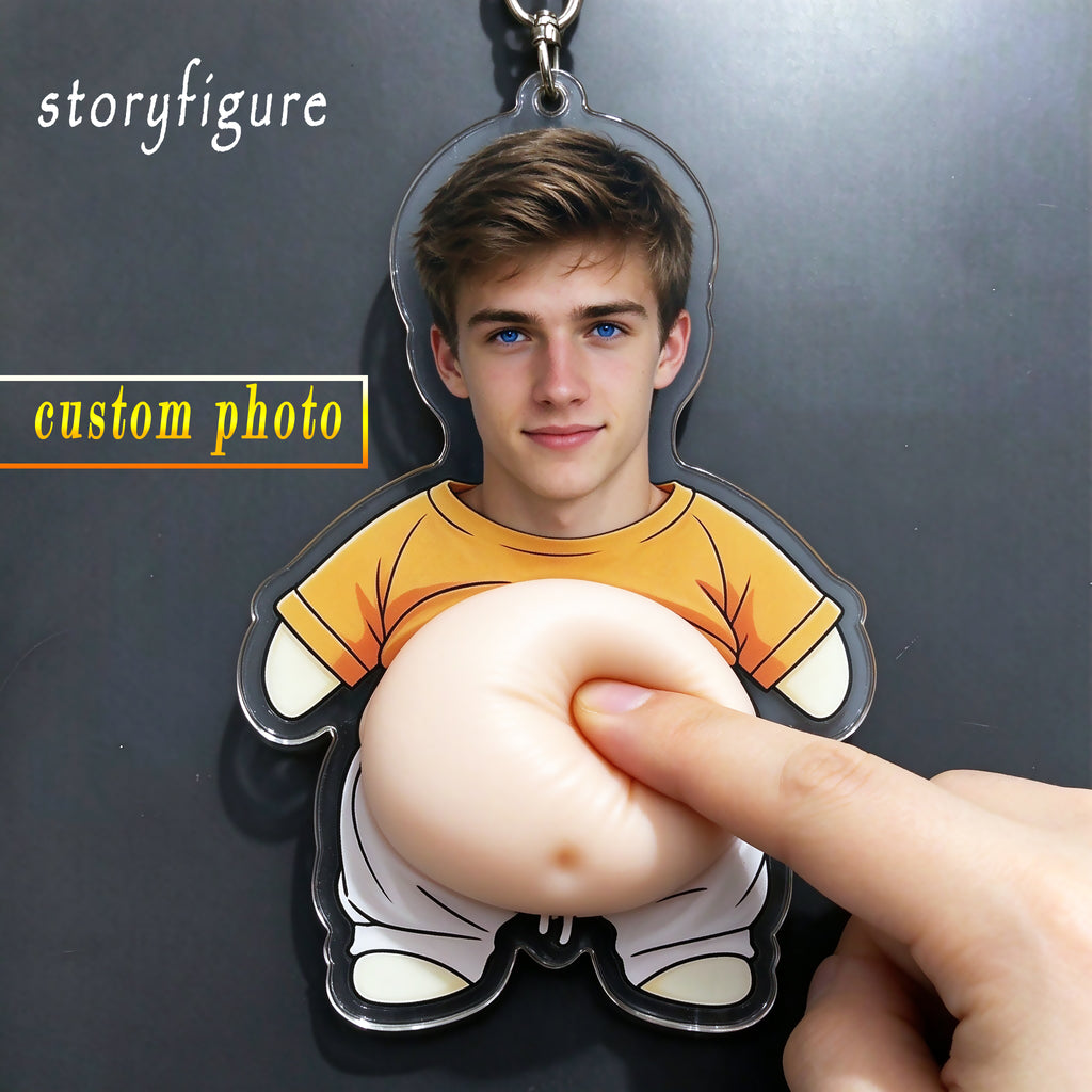Personalised Photo Keychain - Custom Chibi Doll Keyring & Magnet, 3-Pack Fridge Magnet