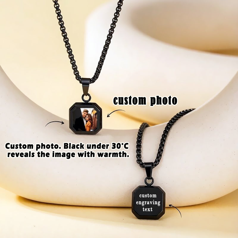 Temperature Reveal Photo Necklace - Personalised Keepsake Pendant