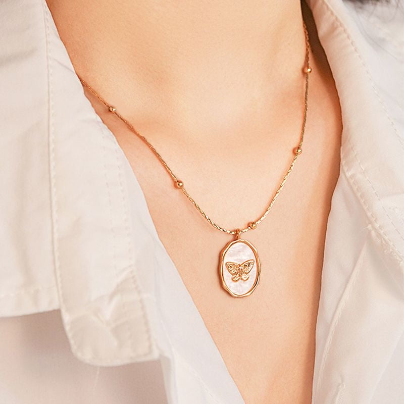 Butterfly Mother-of-Pearl Necklace
