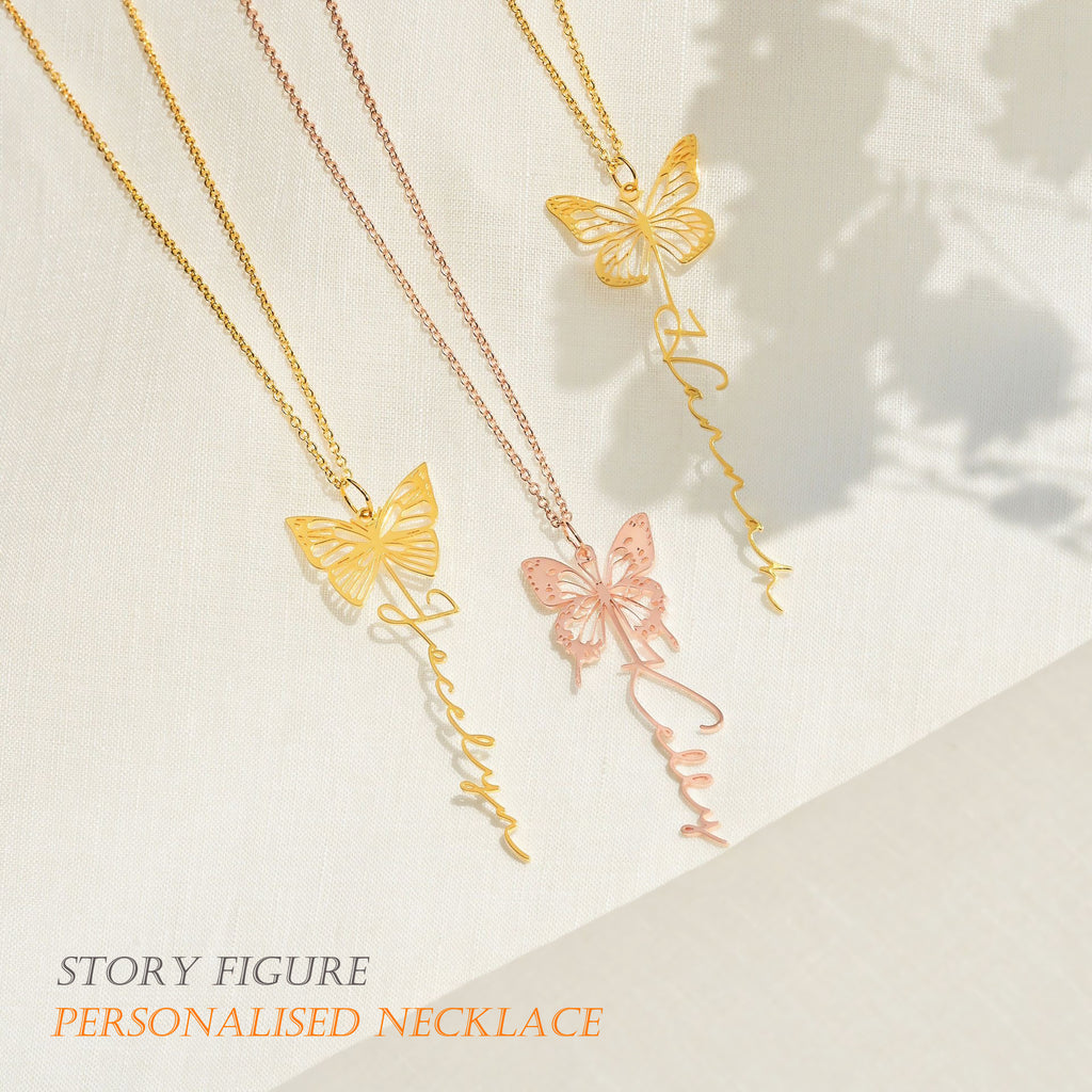 Butterfly Signature Name Necklace Make it one of a kind Personalised engraving